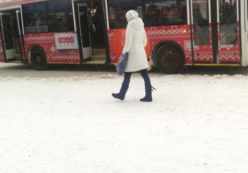 В Омске молодая женщина  с маленьким ребёнком выпали из автобуса