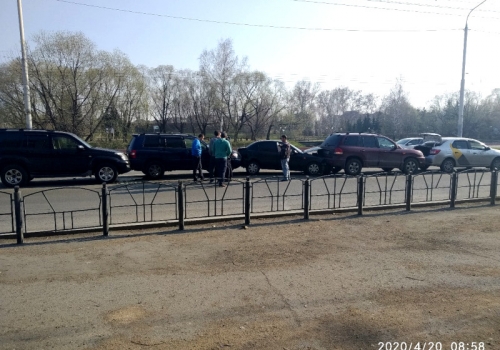 В Омске случилось ДТП с пятью машинами