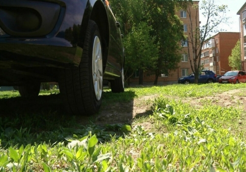 За две недели в Омске обнаружили 900 любителей парковаться на газоне