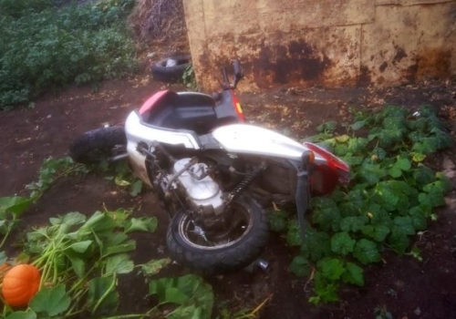 В Омской области сосед не смог завести украденный скутер и спрятал его в огороде