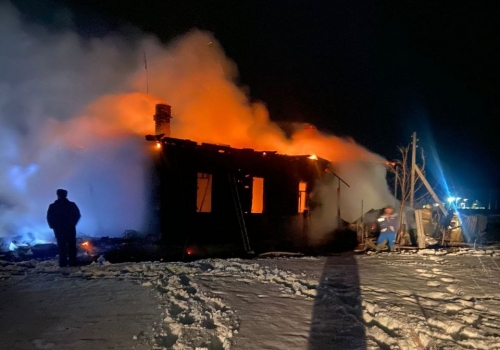 В Калачинском районе при пожаре погибли молодые мужчина и женщина