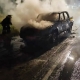 На юге Омской области возле АЗС сгорел автомобиль